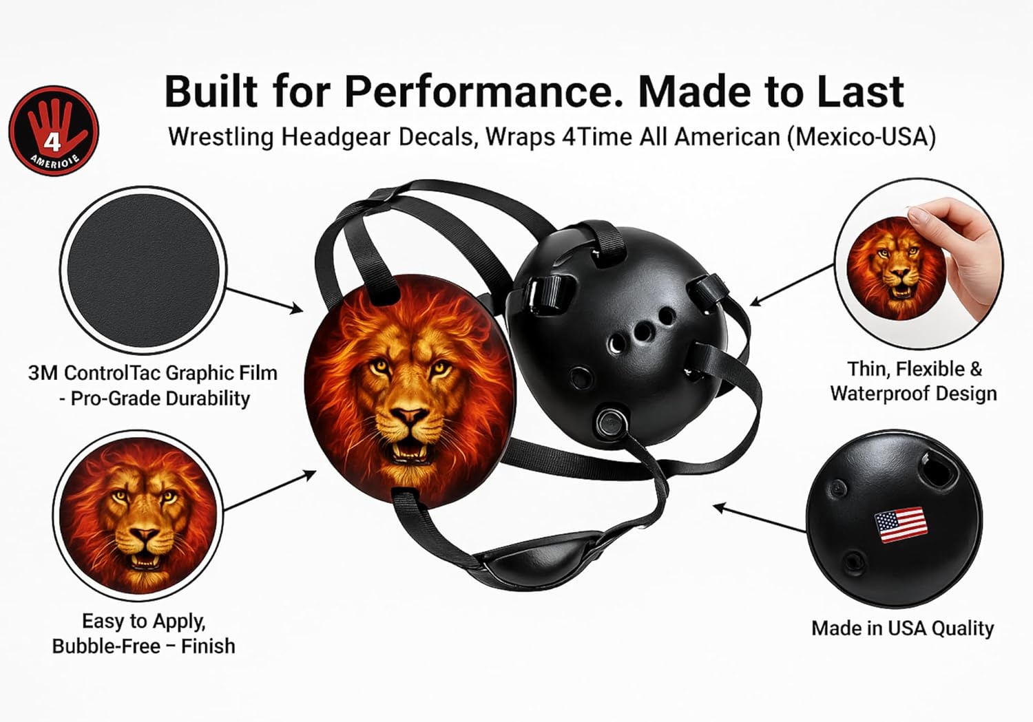 Fire Lion Wrestling Headgear