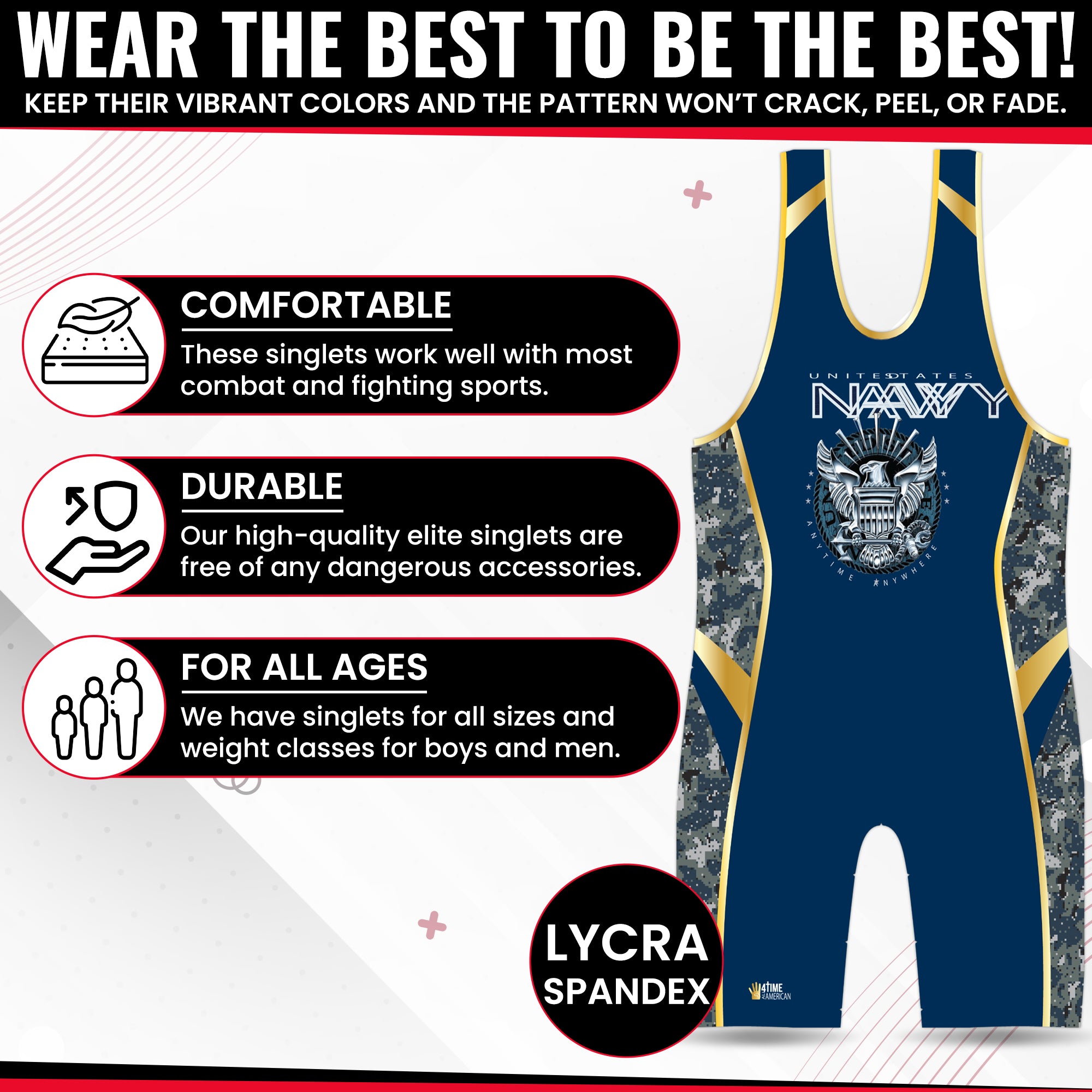 US Navy Wrestling Singlet