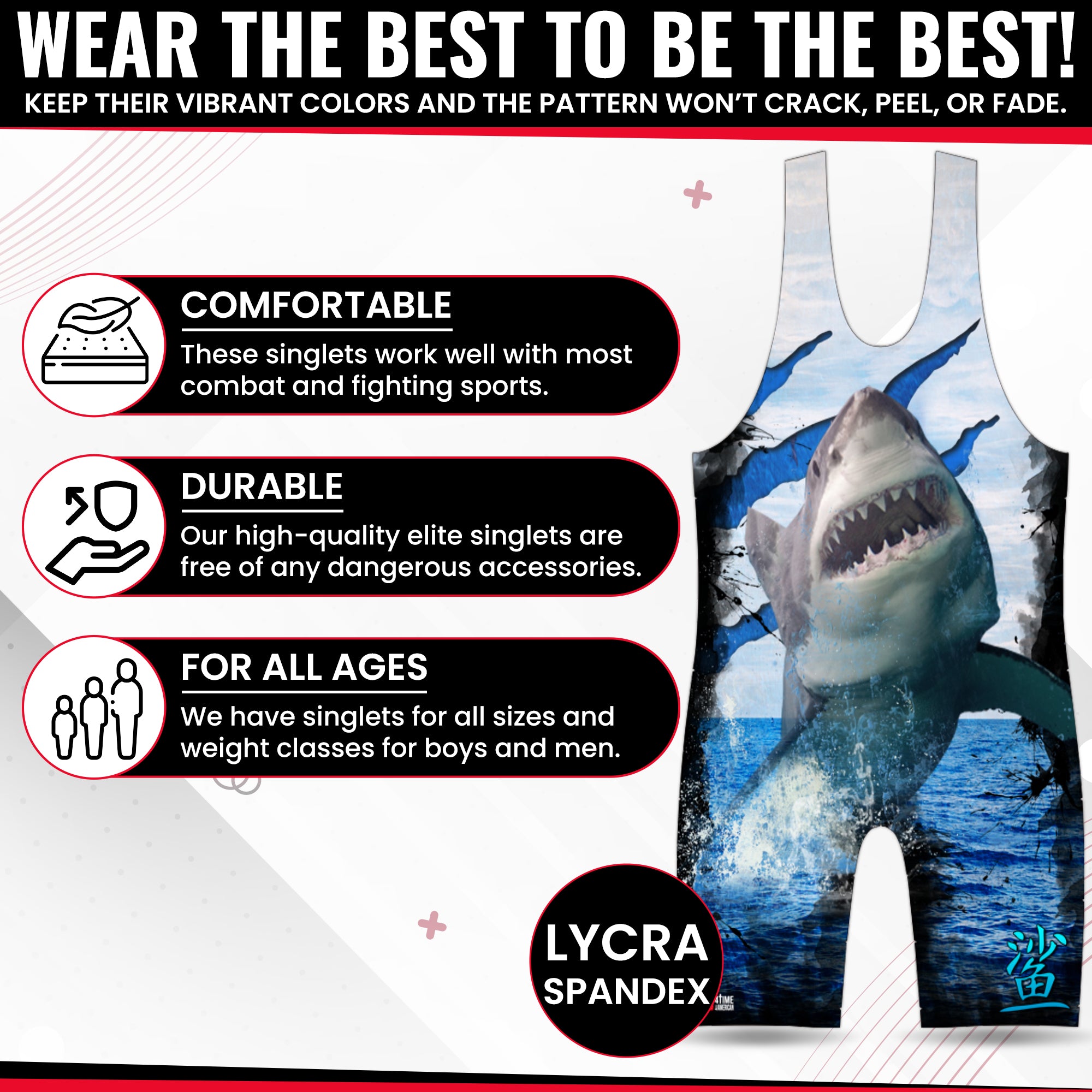 Flying Shark Wrestling Singlet