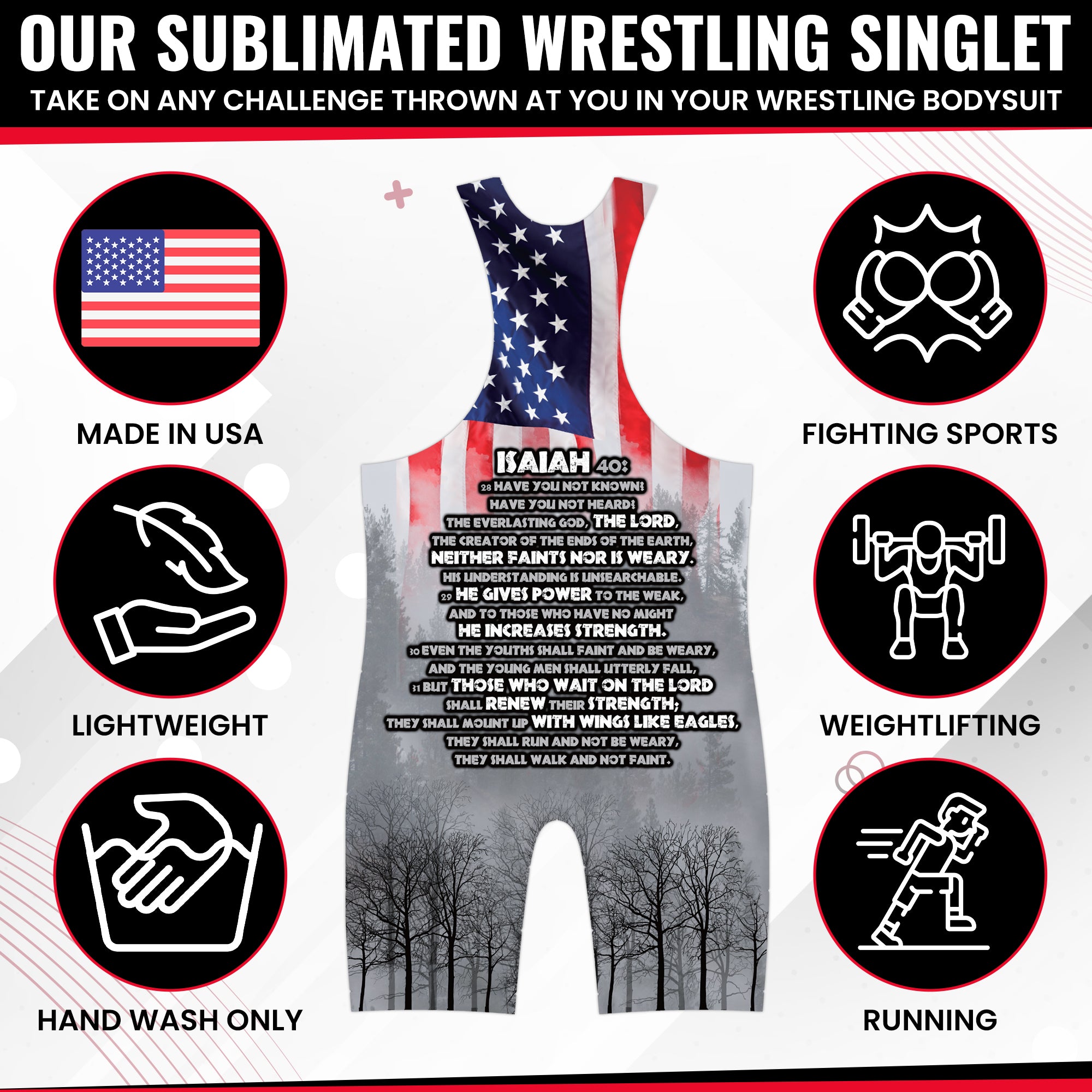 Isaiah 40 Eagle Wrestling Singlet