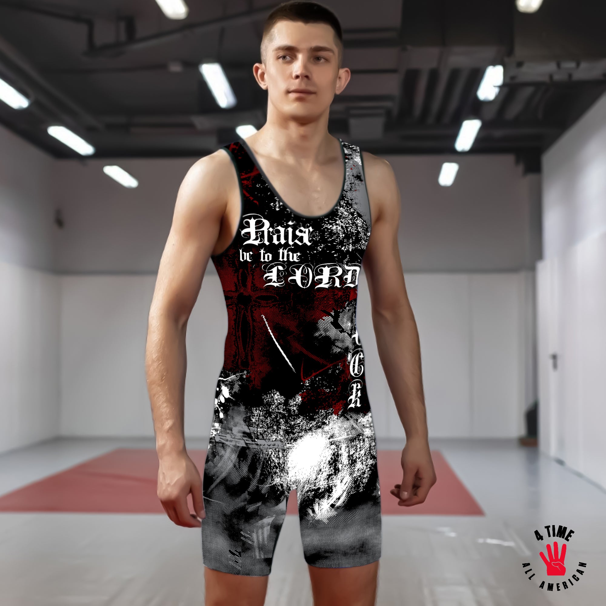 Psalm 144:1 Wrestling Singlet