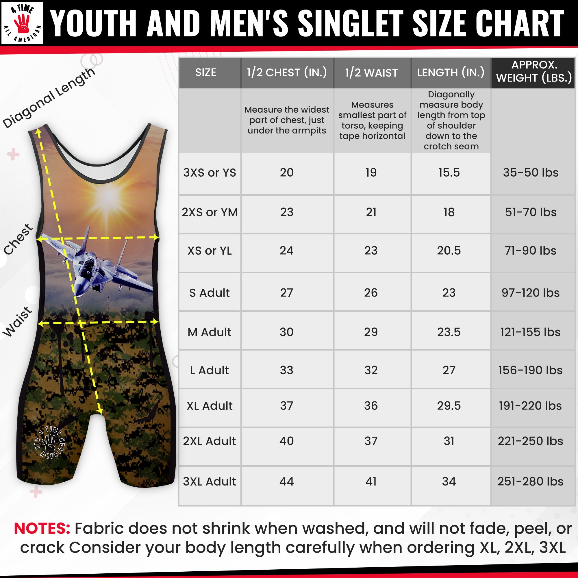 One Shot Wrestling Singlet