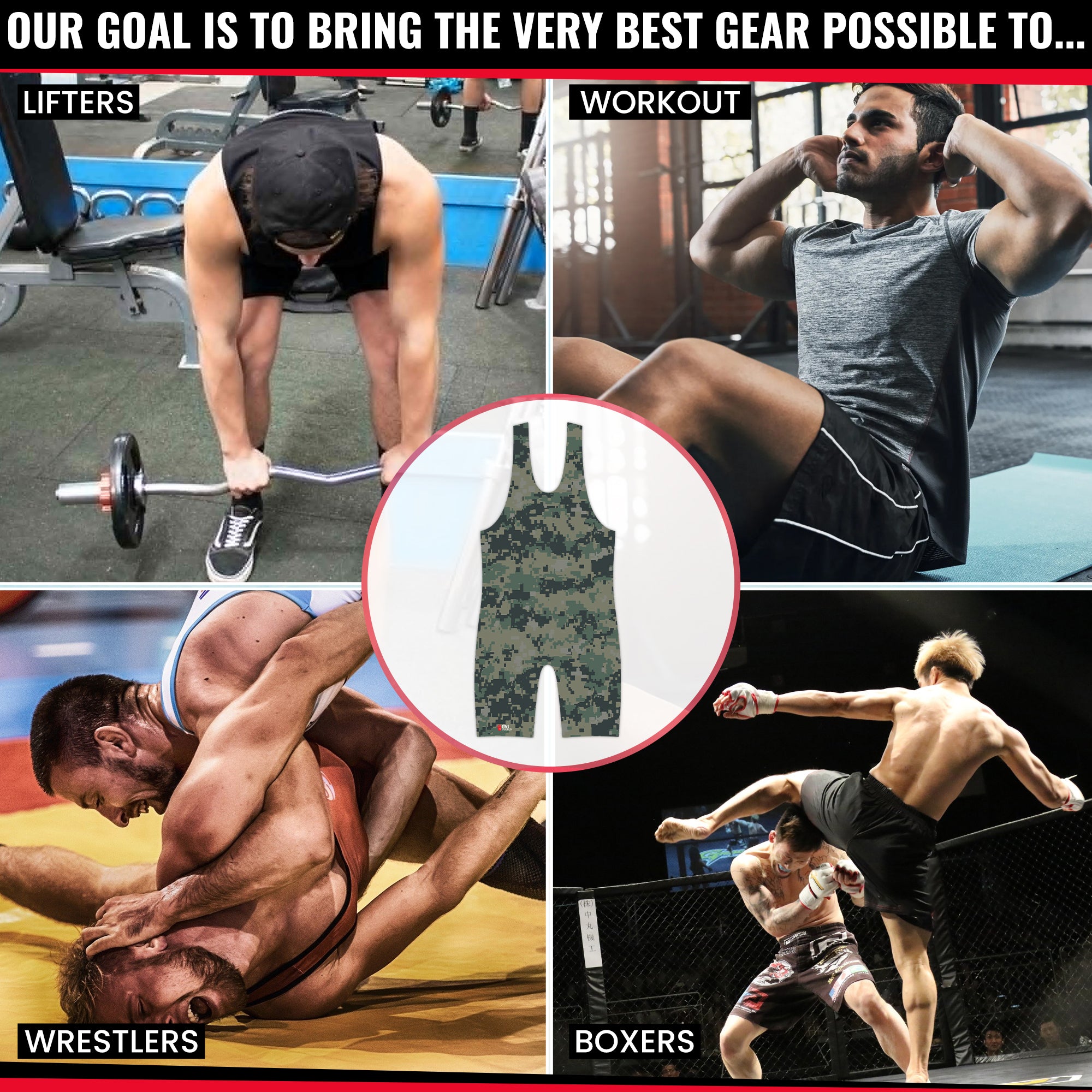 Digital Camo - Green Wrestling Singlet