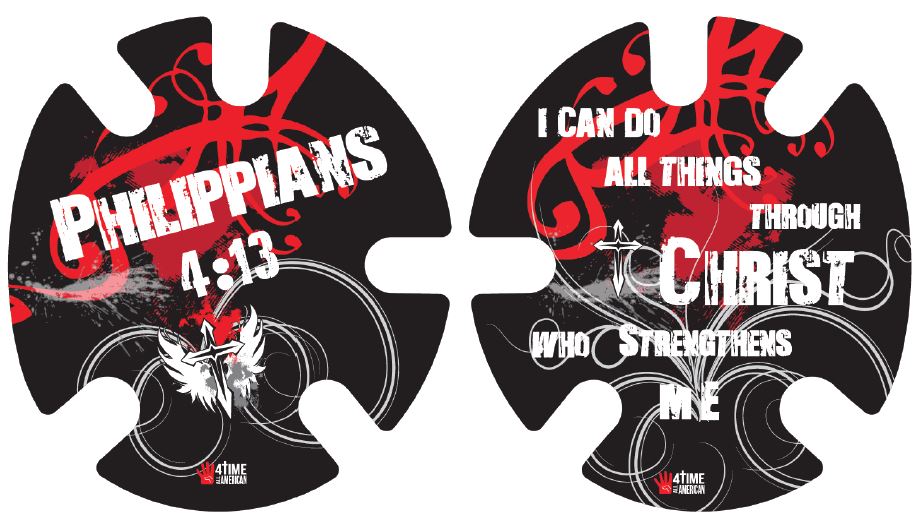 Philippians 4:13 Red:  Wrestling Headgear Decals, Wraps by 4Time All American