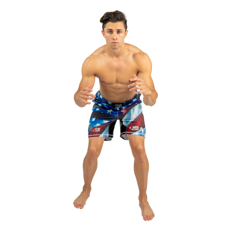 USA Fight Shorts: CrossFit, MMA, Wrestling, Kickboxing, Boxing Shorts